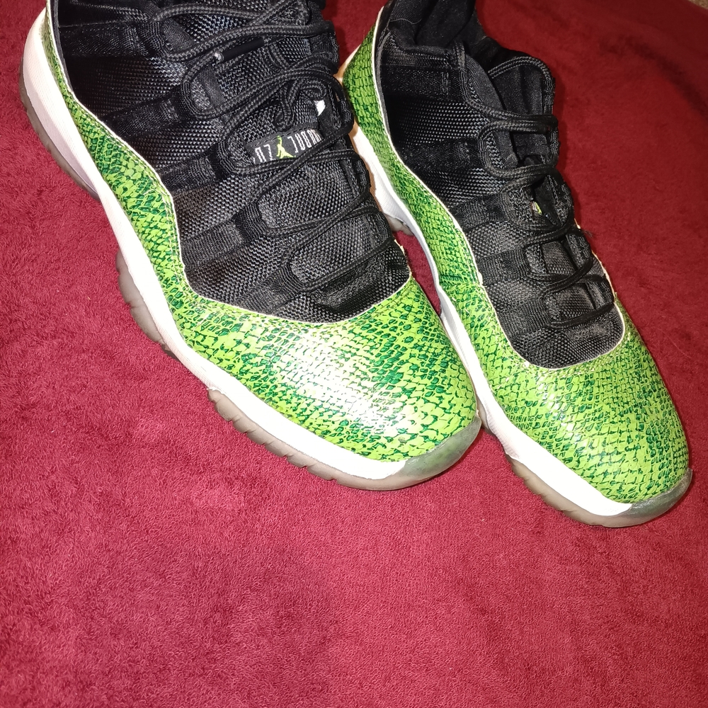 Green and Black Snakeskin Sneakers